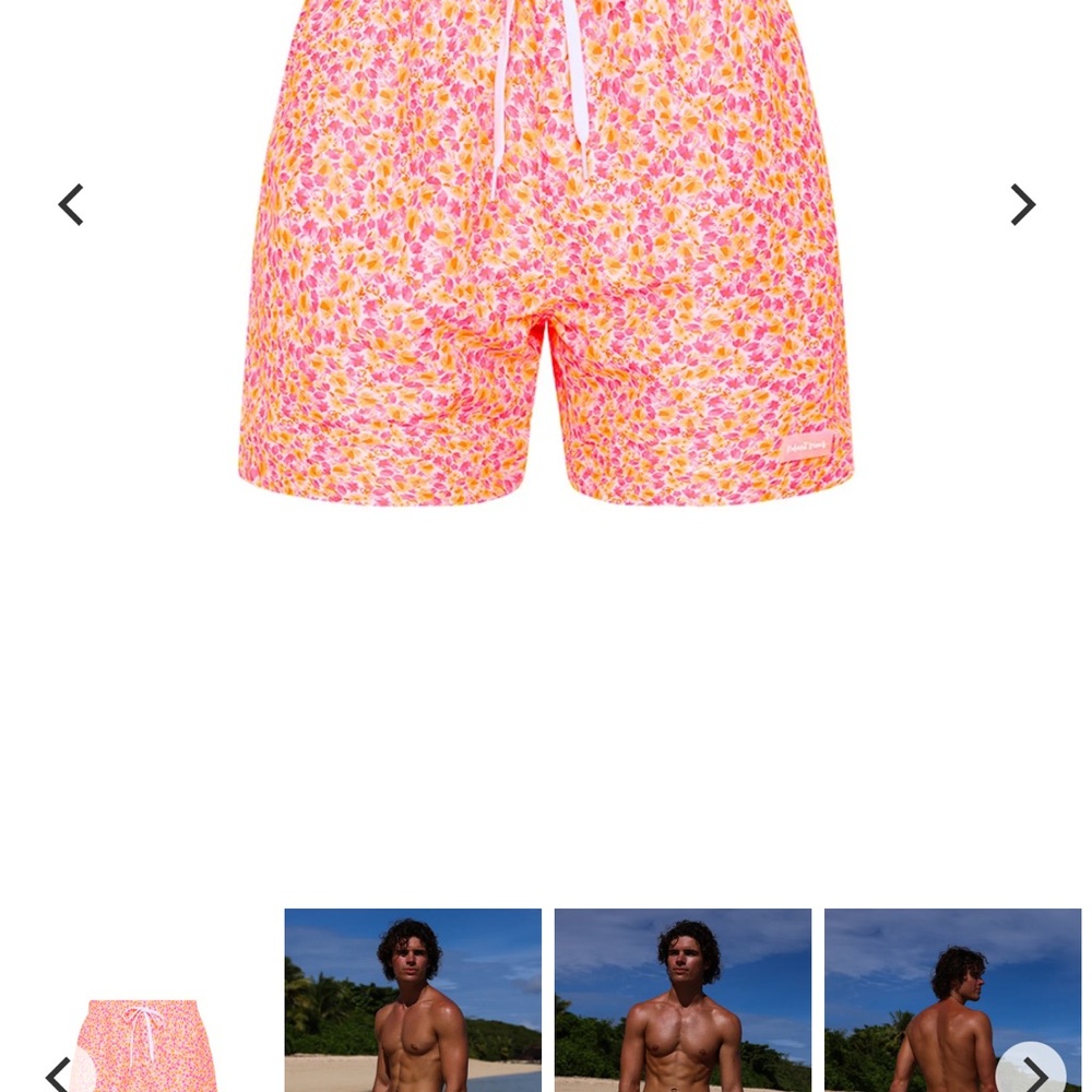 Men's Pink Floral Swim Shorts